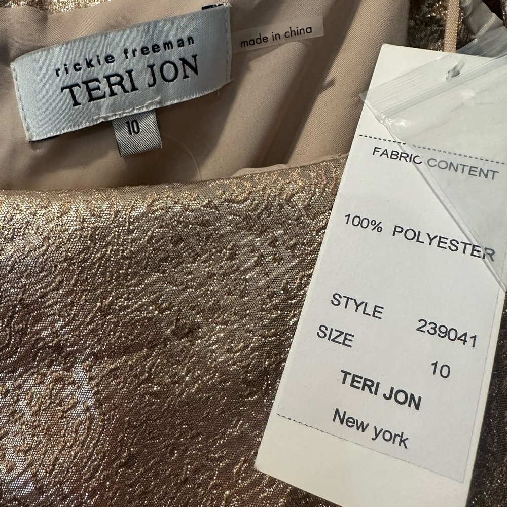 🥂🍾🎊 Teri Jon Gold/bronze metallic Dress - Picture 10 of 13